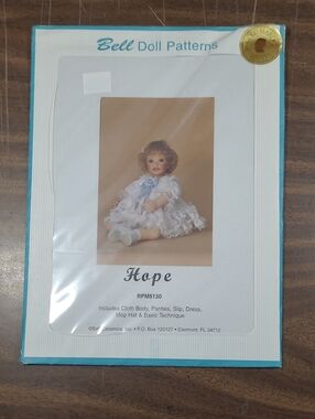 Bell Doll Patterns "Hope" Doll Sewing Pattern - Blue/White #RPM5130